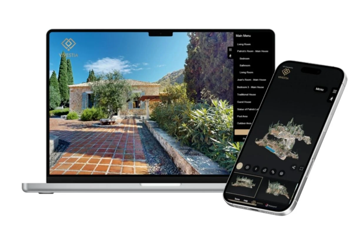 3D virtual tour with interactive navigation menu on desktop and mobile by Vivestia VR Productions