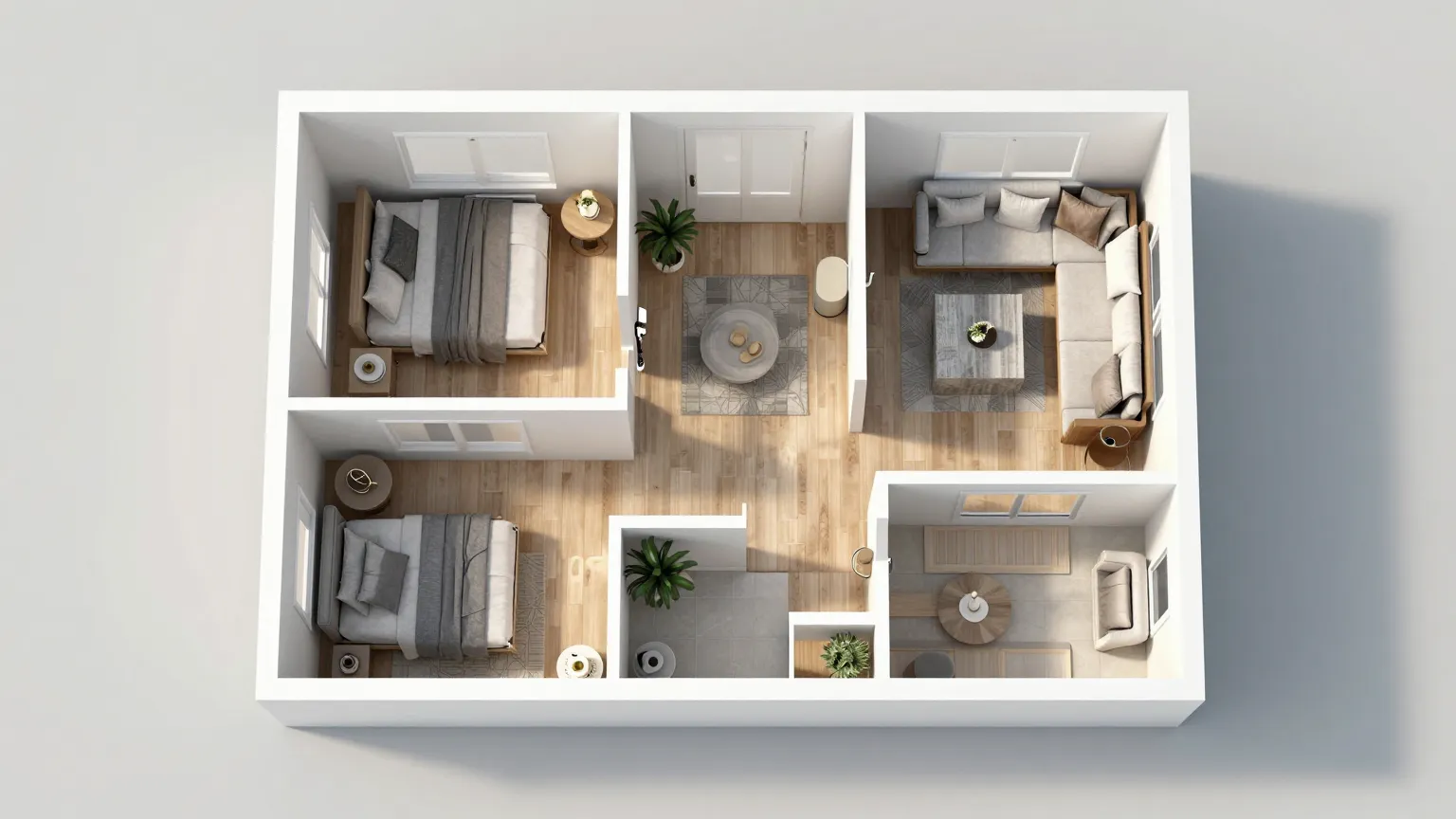 True 3D virtual tour data - scale-accurate top-down floor plan generated from a 3D model