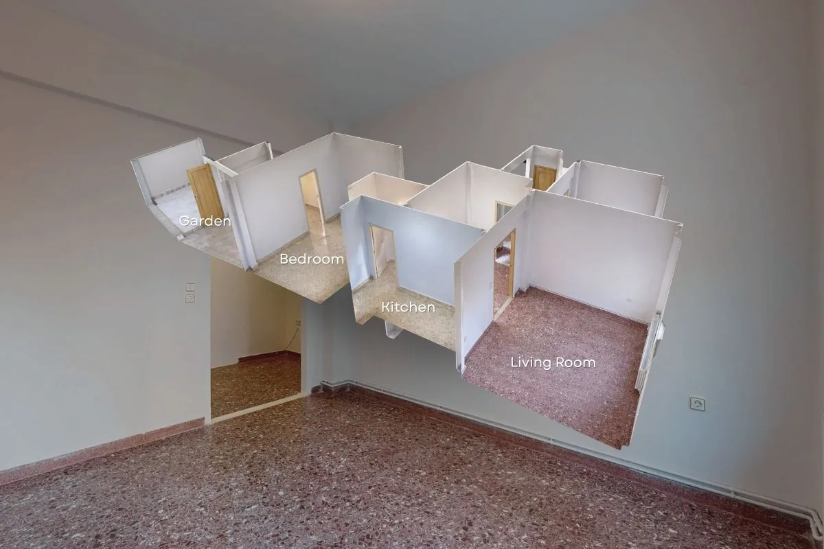 What a professional 3D virtual tour includes - dollhouse view with labelled rooms and floor plan