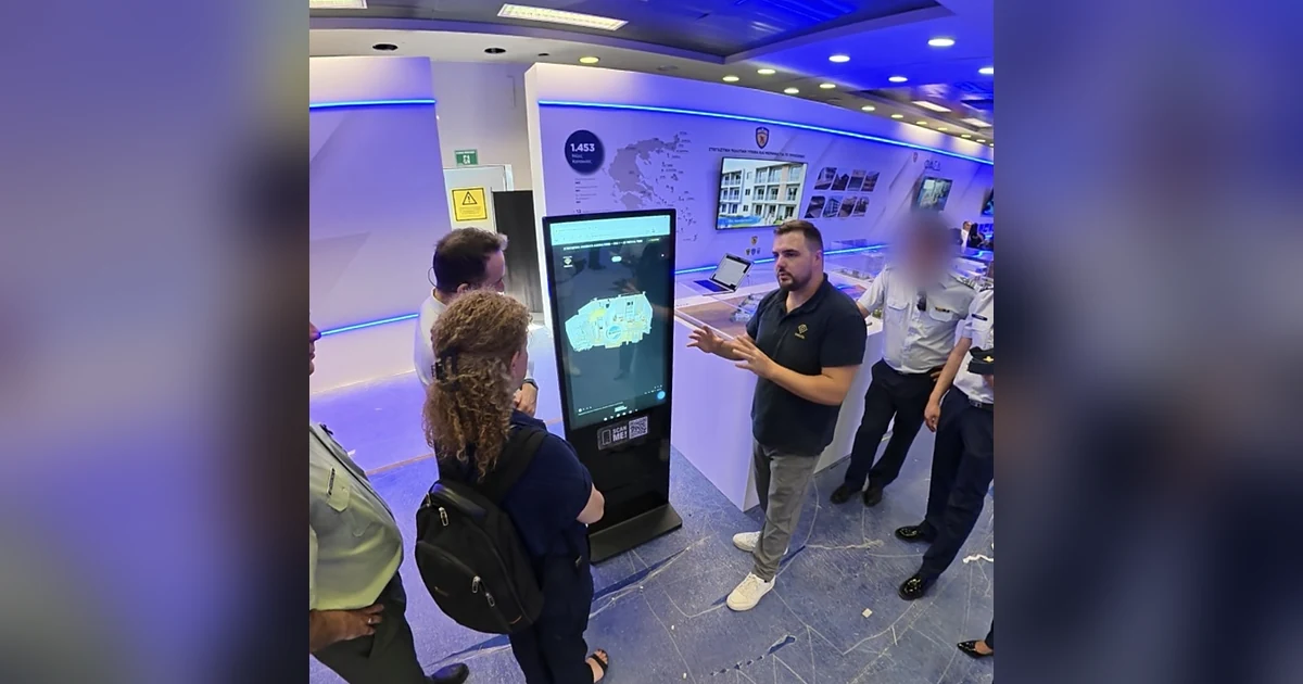 The interactive touch screen by Vivestia Creations presenting the 3D Virtual Tours at the 90th Thessaloniki International Fair