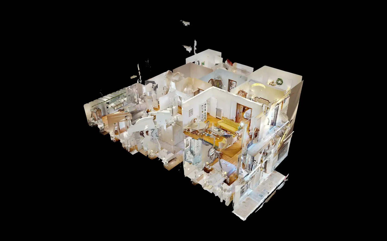 3D dollhouse view of a residential property digital twin captured by Vivestia Creations