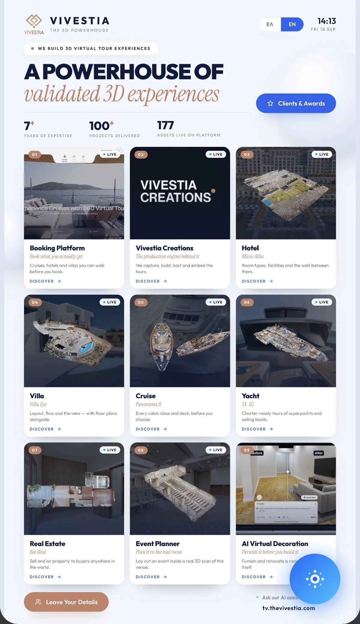 The Vivestia interactive corporate presentation shown on the pavilion display at TIF 2026