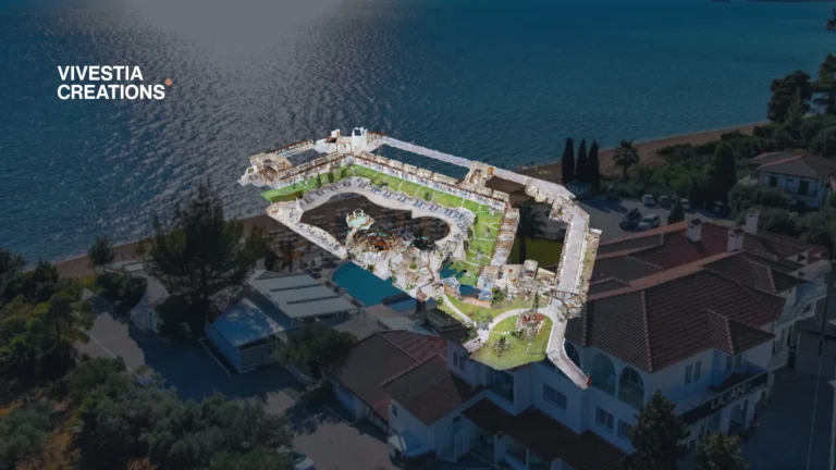 Acrotel Hotels & Resorts 3D Virtual Tour shown as a dollhouse view