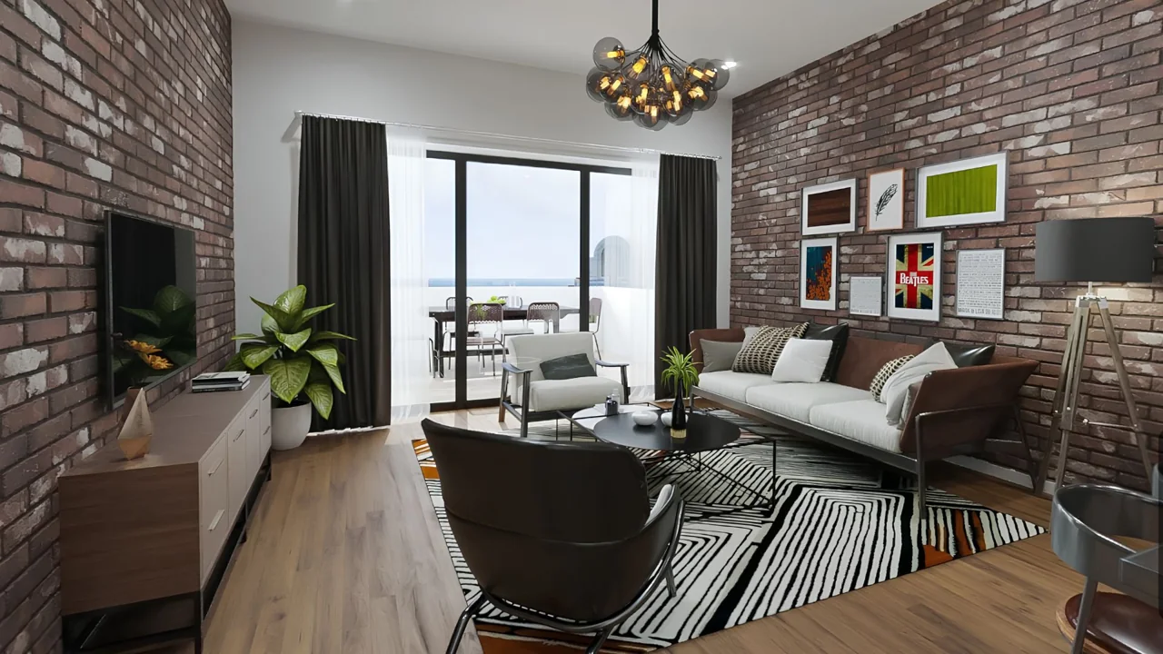 Living room inside a 3D Virtual Tour created from floor plans