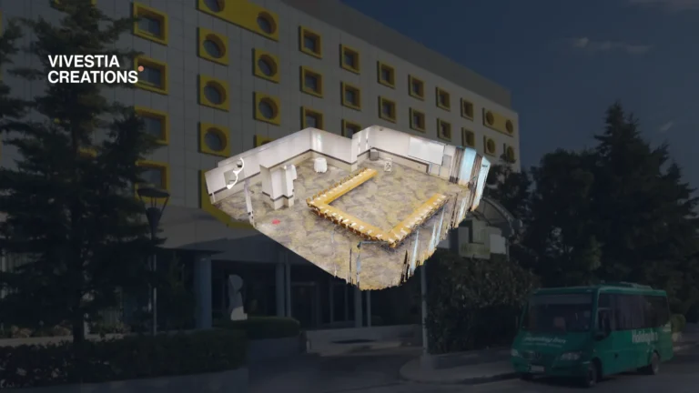Holiday Inn Athens - Airport 3D Virtual Tour shown as a dollhouse view