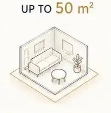 Ισομετρική απεικόνιση μικρού studio έως 50 m²