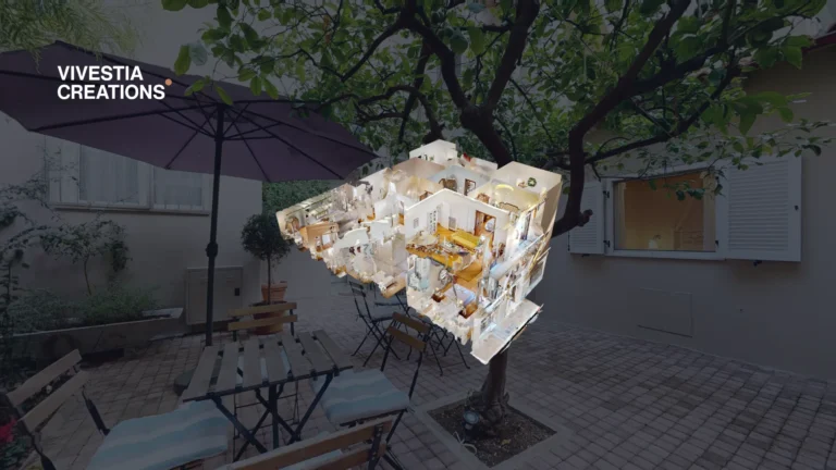 The Koukaki Residence 3D Virtual Tour shown as a dollhouse view