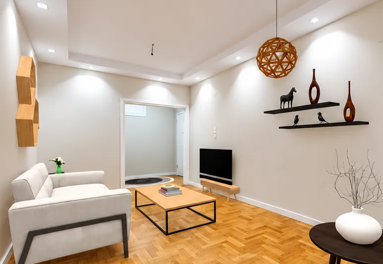 The same living room digitally furnished with Vivestia Virtual Staging