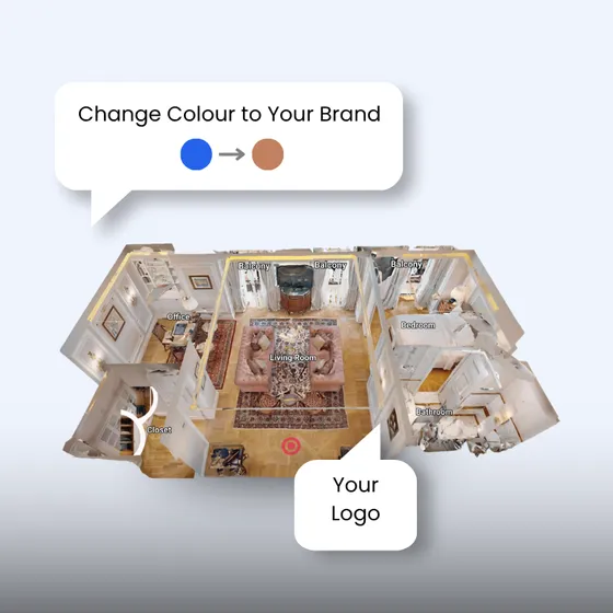 3D dollhouse model with brand colour and logo options