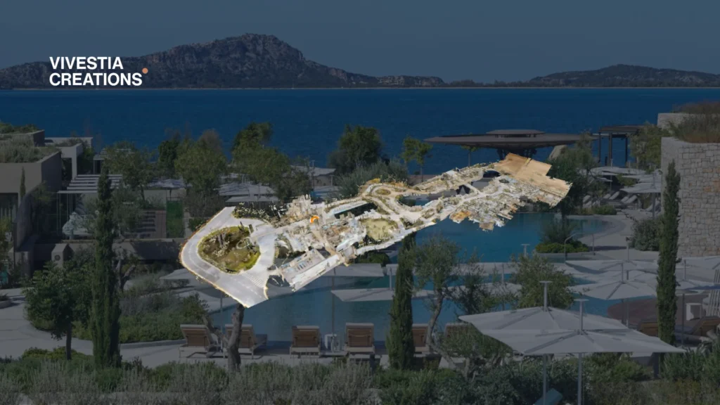 W Costa Navarino 3D Virtual Tour shown as a dollhouse view
